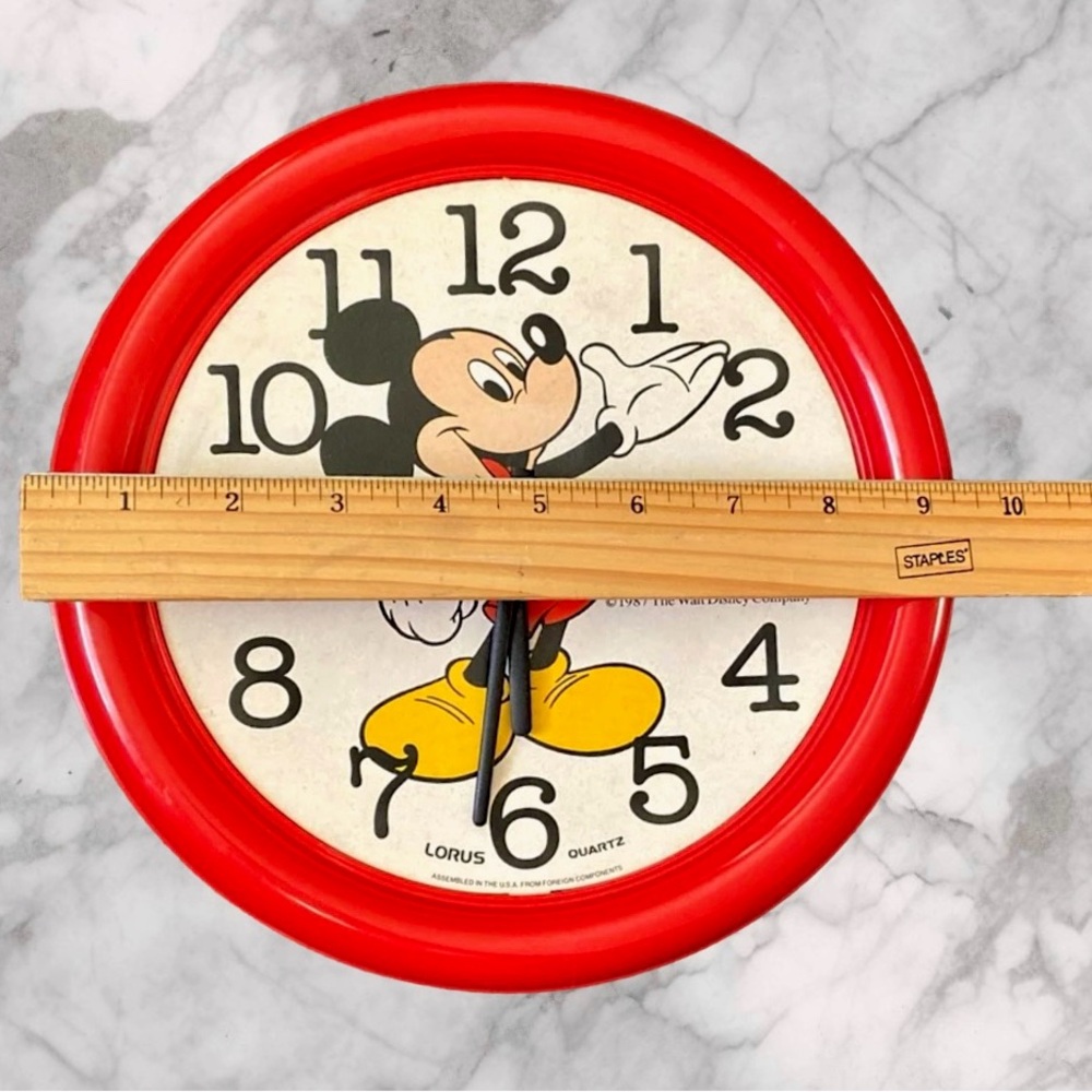 Vintage Disney Mickey Mouse Lorus Quartz 1987 Reversible Face Plate Wall Clock - Picture 4 of 14